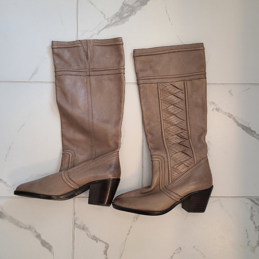 Fossil "Felicia" Knee High Mauve Grey boots size 8